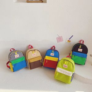 Estilo coreano bebê mochila menina lona impermeável saco de viagem mochilas mochila para jardim de infância crianças ombro bookbag 36y 240323