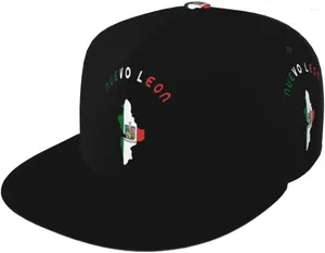 Bonés de bola Nuevo Leon México Estado Bandeiras Mapa Unisex 3D Impressão Clássico Boné de Beisebol Snapback Flat Bill Hip Hop Chapéus Moda