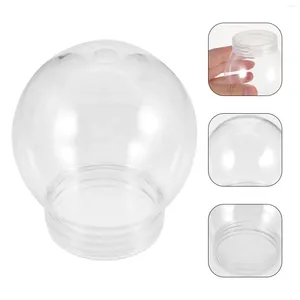 Party Decoration DIY Clear Plastic Water Globe Snow 10Pcs Fillable Empty Display Jar Screw Off Cap Crafts Christmas