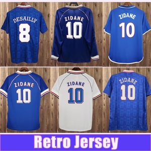 1983 1998 Zidane Henry Mens Retro Futebol Jerseys Manga Longa DJORKAEFF VIEIRA 1971 a 2018 GRIEZMANN Home Away Camisa de Futebol Uniformes de Manga Curta