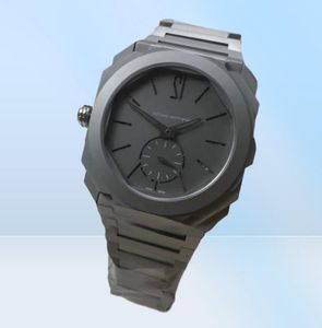 2020 إصدار OCTO Finissimo Titanium Case 103015 Automatic 28800 VPH Mens Watch Watch Gray Dial Gents Business Watches Titanium9056277