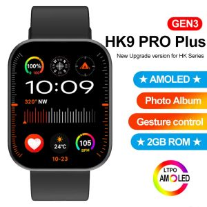 Watches HK9 Pro Plus SmartWatch 2023 AMOLED 2GBストレージReloj Hombre IWO Watch 9 NFCスマートウォッチのMEN PK Hello Watch 3 Plus Ultra 2