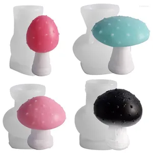 Decorative Figurines Mushroom Shaped Candle Mold Plaster Soap 3D Silicone Handmade Cake Jelly Mould Home Decor Wedding Gift