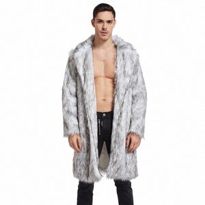 2023 Autumn Winter New Men's Imitati Fur Lg Coat Overcoat Popular Imitati Fur Foreign Trade New y032#