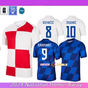 2024 Maglia da calcio Croazia Euro Cup Modric BREKALO PERISIC Maglia da trasferta BROZOVIC KRAMARIC REBIC LIVAKOVIC Maglia da calcio della squadra nazionale Uniforme Uniforme da calcio