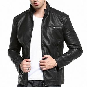 Nova marca jaqueta de couro da motocicleta dos homens jaqueta de couro masculino plutônio falso couro bombardeiro jaqueta masculina casacos m84w #