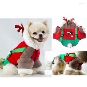Hundkläder varm husdjur valpkläder jul halloween cosplay rolig fest kostym gevir hoodies