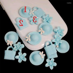 Party Decoration Mixed Product Resin Flat Back Beautiful Hat Bag Flowers For Ornament 20pcs/bag Blue Diy Jewelry Accessories 004004125