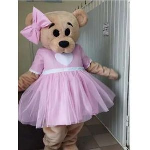 Mascot Costumes Foam Cute Pink Bear Cartoon Plush Christmas Fancy Dress Halloween Mascot Costume