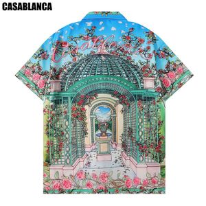 デザイナーのポロカサブランカTシャツメンズメンズ半袖の夏の薄いシャツセットハイストリートヒップホップビーチセットメンズE71D