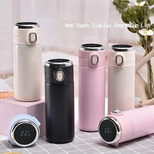 Water Bottles Intelligent Stainless Steel Insulated Cup Outdoor Portable Sports 304 Bounce Cover Pea