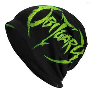 Berretti Necrologio Band Logo Death Metal Cappello a cuffia Goth Street Heavy Skullies Berretti Berretti elastici termici caldi da donna da uomo