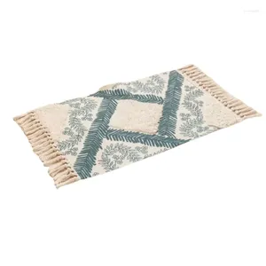 Tappeti Marocco Tappeto stampato Retro Bohemian Cotone Lino Delicatezza Tappeti Nappe trapuntate con tappeto Zerbino da bagno