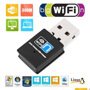 네트워크 어댑터 미니 300m USB2.0 RTL8192 WIFNGLE 어댑터 무선 카드 802.11 N/G/B WI FI LAN 드롭 배달 컴퓨터 네트워킹 COMM OTOLJ