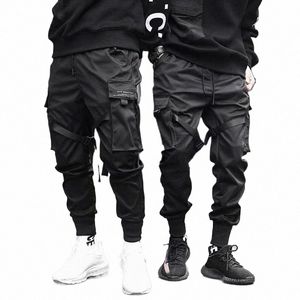 Pantaloni streetwear neri da uomo Harem Pantaloni cargo maschili 2023 Hip Hop Tasche casual Pantaloni sportivi Pantaloni oversize Fi T1St #