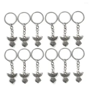 Party Decoration 30 st Silver Color Guardian Angel Key Ring Zinc Eloy Pendant Wedding Birthday Baby Shower Baptism Commonion Commonion Commonion Commonion