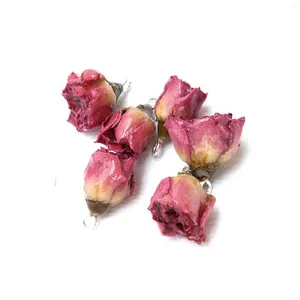 チャーム2pcsジュエリーのための樹脂の花葉の芽のペンダントで乾燥した手作りのdiy earringsネックレスアクセサリー