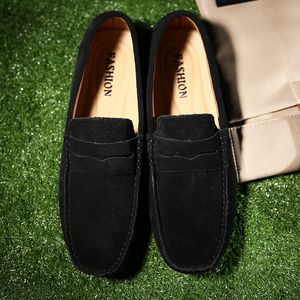 Men Casual Shoes Espadrilles Triple Black White Brown Wine Red Navy Khaki Mens Suede Leather Sneakers Slip On Boat Shoe Outdoor Flat Driving Jogging Walking 38-52 A110