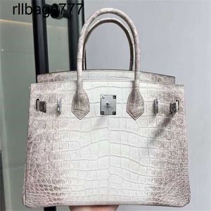 Luxurys Genuine Handbag Leather Bk Nile Crocodile Himalayan Luxury Portable Crocodile for Women