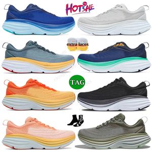 2024 Treinadores One One Clifton Bondi 8 9 Running Shoes Mulheres Homens Âmbar Amarelo Original OG Eggnog Blanc Canção de Verão Preto Branco Pessoas Livres Runner Cloud Walking Sneakers