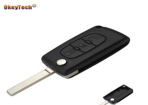 3 -knappbilsnyckelskal för Citroen C3 C4 Xsara Picasso Berlingo Switchblade Flip Fold Remote Key FOB No Groove Blade1667560