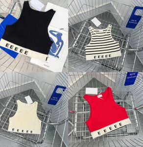 Knits TEE Crop Top Designer Tank Tops Women Odzież Moda List Drukuj letnia kamizelka pullover