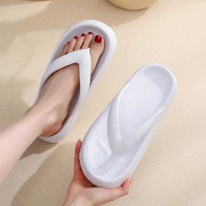 Slippers Slippers Rimocy Soft Sole Eva Womens Flip 2023 Summer Beach Anti Slip Slide Slide Clip Clip Toe Bathroom H240327