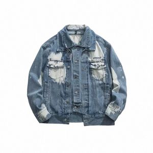 American Trendy Denim Jacket Men's Ins Trendy Casual Par Coats Japanes Vintage Spring and Autumn Top Men Women Unisex Style U5RT#