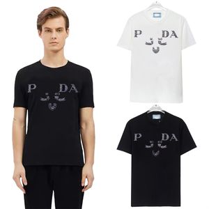 Moda masculina camiseta maré strass letras impressas roupas tendência americana casal camisas plus size masculino tamanho S-3xl