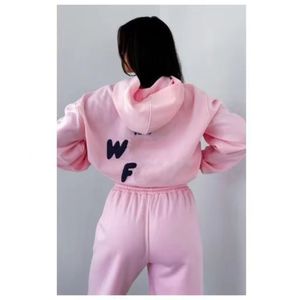 White Foxs Foxx Tracksuits Women Hoodie Set Two Piece Long Sleeve Polyester Pullover Hooded Casual Löst passande klädhuvtröja Pants Outfit Sweatshirts