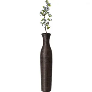 Vases Tall Decorative Modern Ripped Trumpet Design Floor Vase Decoration Home Decorations Brown 27.5 Inch (QI004179.L) Freight Free