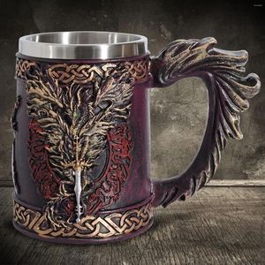 Kubki w stylu Nordic Sword Beer Mub Mugin Wkładka stali nierdzewnej wkładka Stein Tankard Cups Halloween świąteczny prezent fantasy retro cup