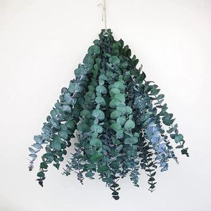 Decorative Flowers Realistic Eucalyptus Plant 10pcs Non-withering Natural Leaf Branches For Home Vase Decoration Po Props Reusable