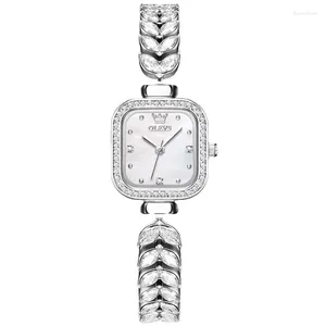 Wristwatches Oulishi Brand Square Quartz Watches Are Selling Diamond Inlaid Women's And
