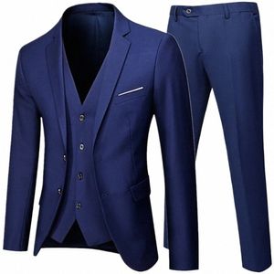 Busin Giacca Cappotto Blazer Pantaloni Gilet Matrimonio da uomo Tre pezzi Pantaloni Gilet di grandi dimensioni Profial Abiti P5lN #