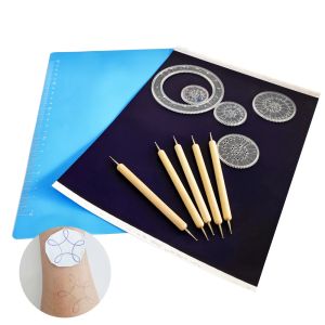 Maschinenwirtschaftliche Dr. Tattoo -Schablonen -Transfer -Kits für Freihandpapier 5 Doppel Ball Kopfverfolgung Stift und Soft Pad Design Tools kostenloses Schiff