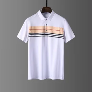 Camisa polo designer 100% algodão polos camiseta para roupas masculinas com design bordado