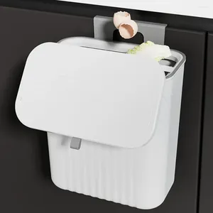 Tvättpåsar hängande papperskorgen med lock kök avfall fack multifunktionellt liddatat skräp separat samling