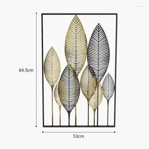 Decorative Plates Nordic Wrought Iron Leaves Soft Wall Decoration Hanging Metal Modern Minimalist Living Room Creative