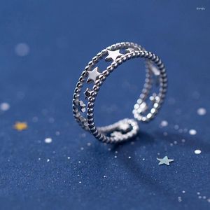 Cluster Rings 925 Sterling Silver For Women Adjustable Stars Bohemian Mom Fashion Accessoires Ladies Finger Jewelry Jewellery