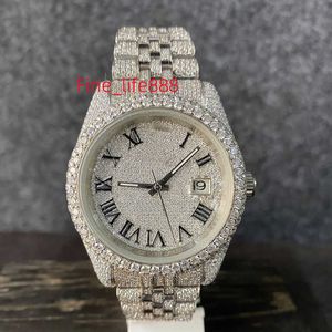 Hip hop bussdown dial masculino luxo gelado fora relógio feito à mão configuração vvs moissanite relógio masculino feminino
