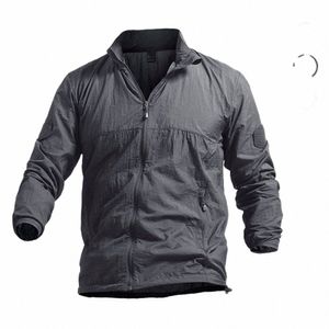 military Quick Dry Jacket Men Summer Tactical Waterproof Jacket Men's Zipper Skin Coat Jackets Ultra Light Thin Casual Outwear 73tw#