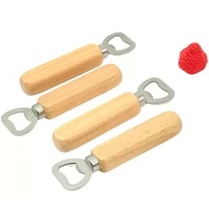 Stainless Wood Handle Wine New Steel Beer Openers Soda Glass Cap Bottle Opener Kitchen Bar Tools 0424