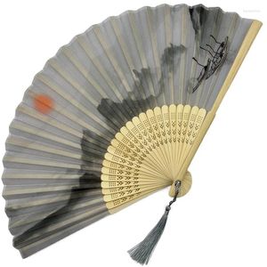 Декоративные фигурки 1pc Элегантный бамбук складной фанат хвостого классическое китайское японское винтажное украшение женщин