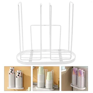 Kitchen Storage Cup Holder Paper Taker Countertop Organizer Dispenser Water Desktop Stand Accessory White Home Supplies