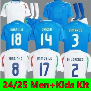 Italia 2024 bonucci piłka nożna Jorginho insigne verratti men dzieci koszulki futbolowe Chiesa Barella Chiellini Pellegrini Itainys 125 -letni zestaw Sanniversary Kit