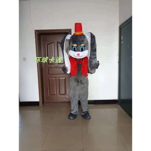 Mascot kostymer Hot Sale Grey Hare Easter Bunny Rabbit Cartoon Plush Christmas Fancy Dress Halloween Mascot Costume