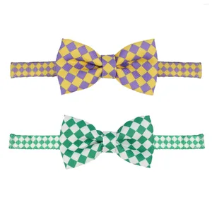 Dog Apparel Cute Bow Tie Adjustable Buckle Plaid Necklace Bowknot Cat Collar Neck Strap