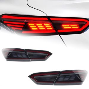 Auto LED attraverso il gruppo fanale posteriore Luce freno Lampada di guida con indicatori di direzione in streaming per Toyota Camry 20 18-2023