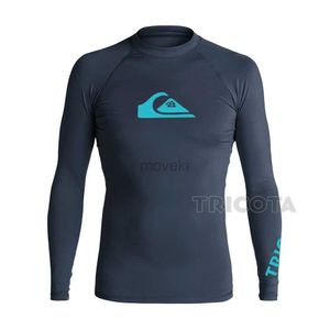 Roupa de banho masculina Mens Surfing Manga Longa Proteção UV Rash Guard Mergulho Desgaste Verão Esportes Aquáticos Praia Natação Surf T-shirts Apertadas 24327